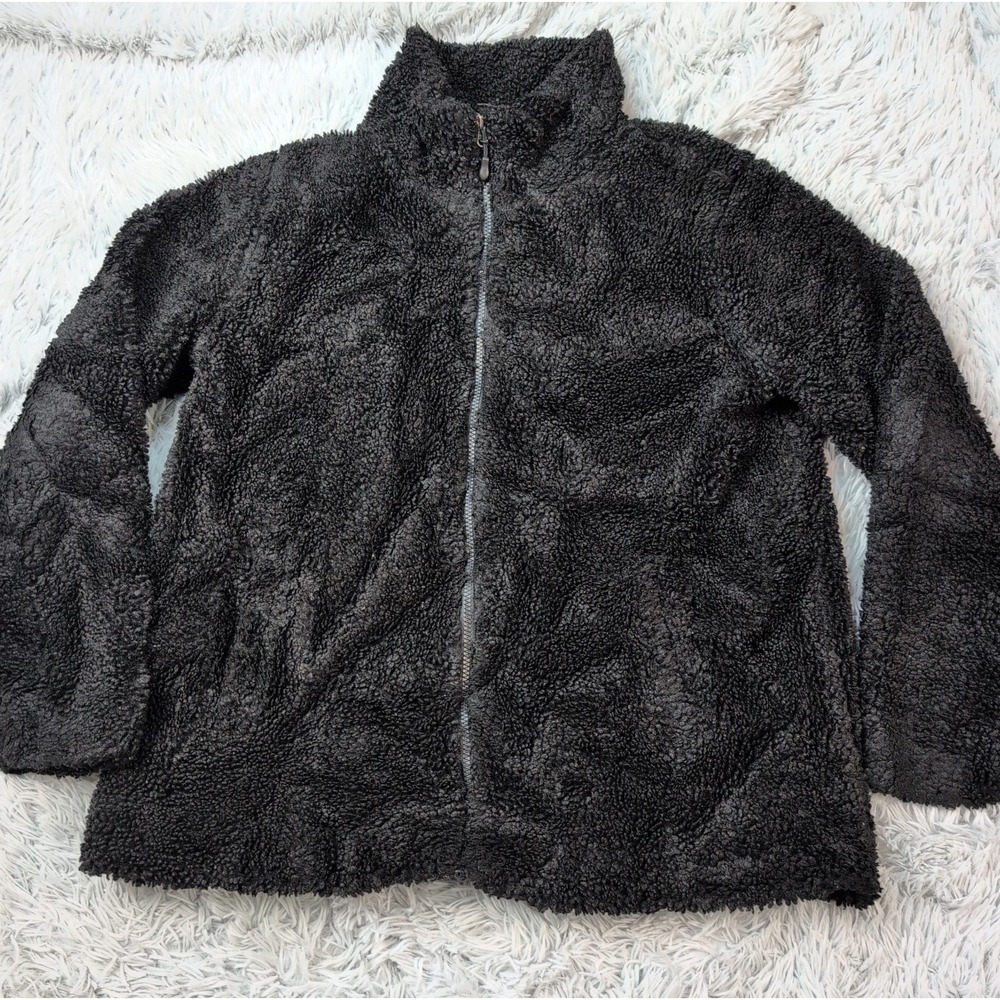 32 Heat Jacket Womens Black L Fleece Cozy Warm Zip Up Comfort Pockets